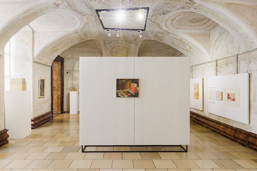 installation view with care-package by Otto Rudolf Schatz, amongst others