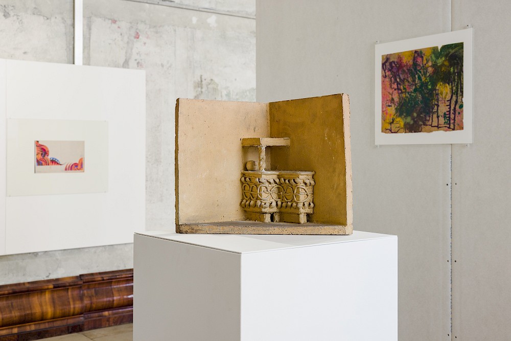 installation view with works by Elisabeth Karlinsky, Otto Franz Erich Wagner and by the department Obsieger