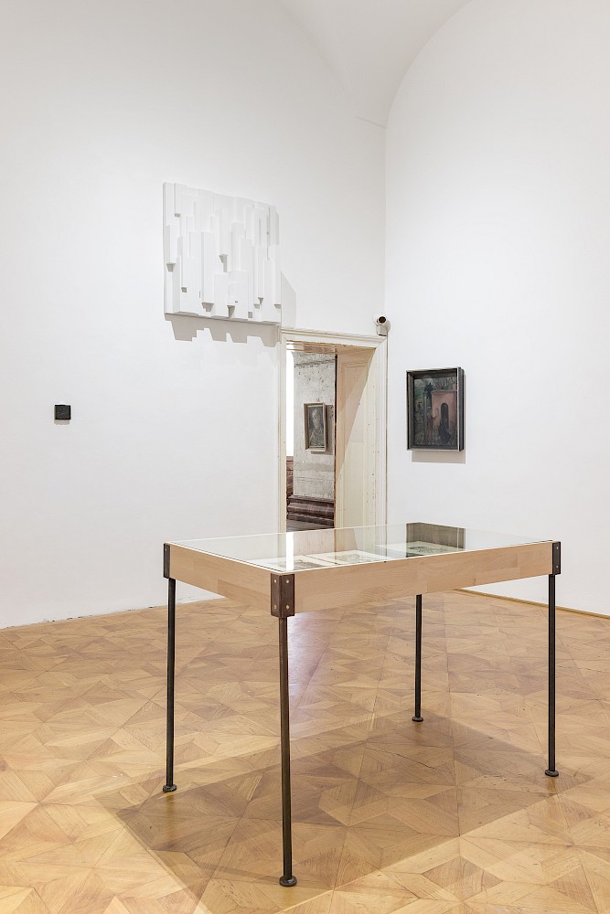 installation view with works by Maria von Uchatius, Josef Hoffmann/Wilhelm Kopf, amongst others