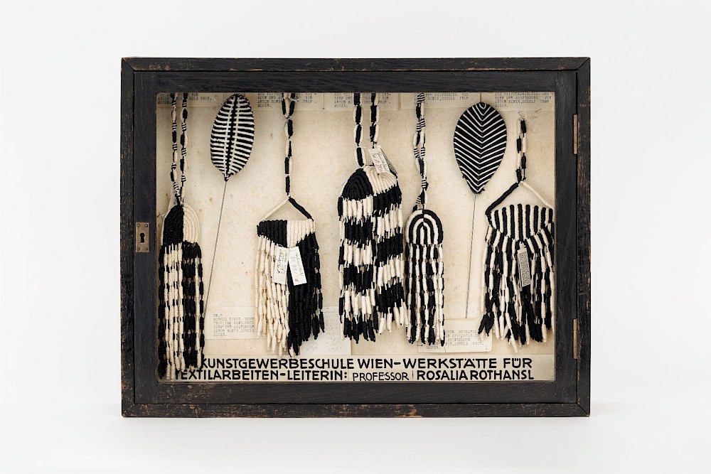 Passaments in an exhibition display case